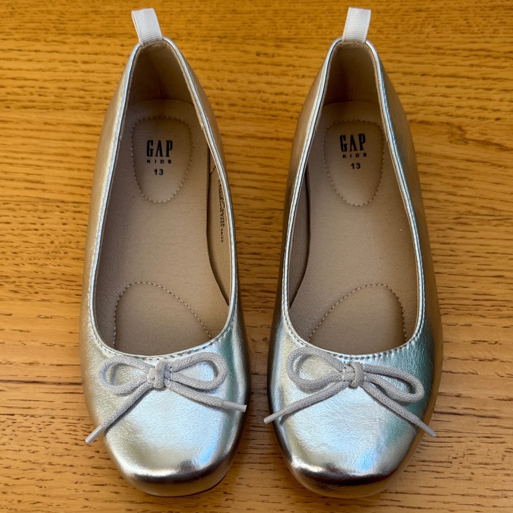 GAP Kids Metallic Silver Dress Shoes
